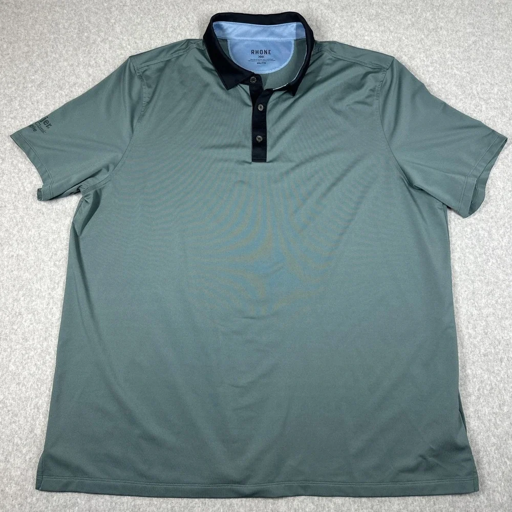 Rhone Golf Polo Shirt‎ Men's XXL Gray Performance Stretch LPGA Classic